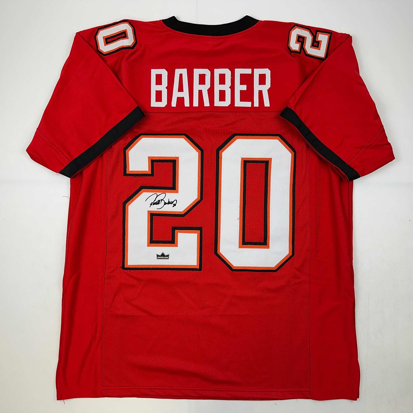 Facsimile Autographed Ronde Barber Tampa Bay Red Reprint Laser Auto Football Jersey Size Men's XL