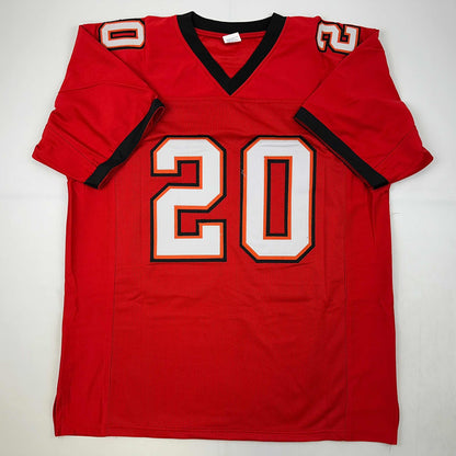 Facsimile Autographed Ronde Barber Tampa Bay Red Reprint Laser Auto Football Jersey Size Men's XL