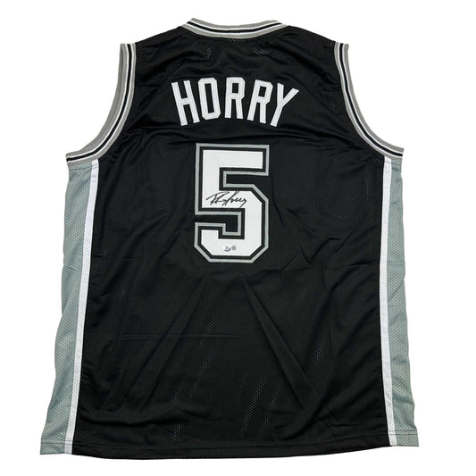Autographed/Signed Robert Horry San Antonio Black Basketball Jersey Beckett BAS COA