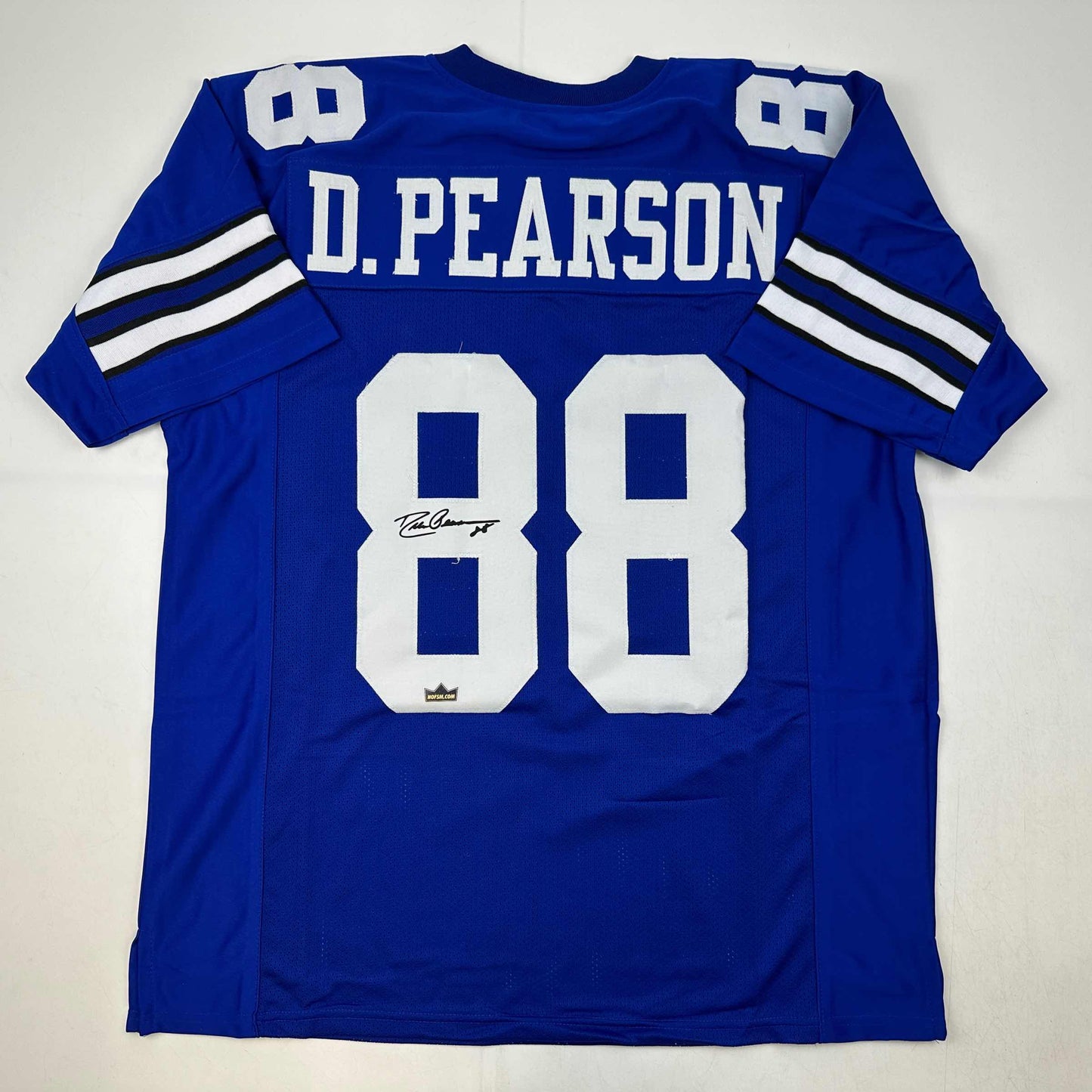 Facsimile Autographed Drew Pearson Dallas Blue Reprint Laser Auto Football Jersey Size Men's XL
