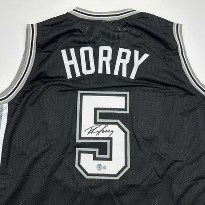 Autographed/Signed Robert Horry San Antonio Black Basketball Jersey Beckett BAS COA