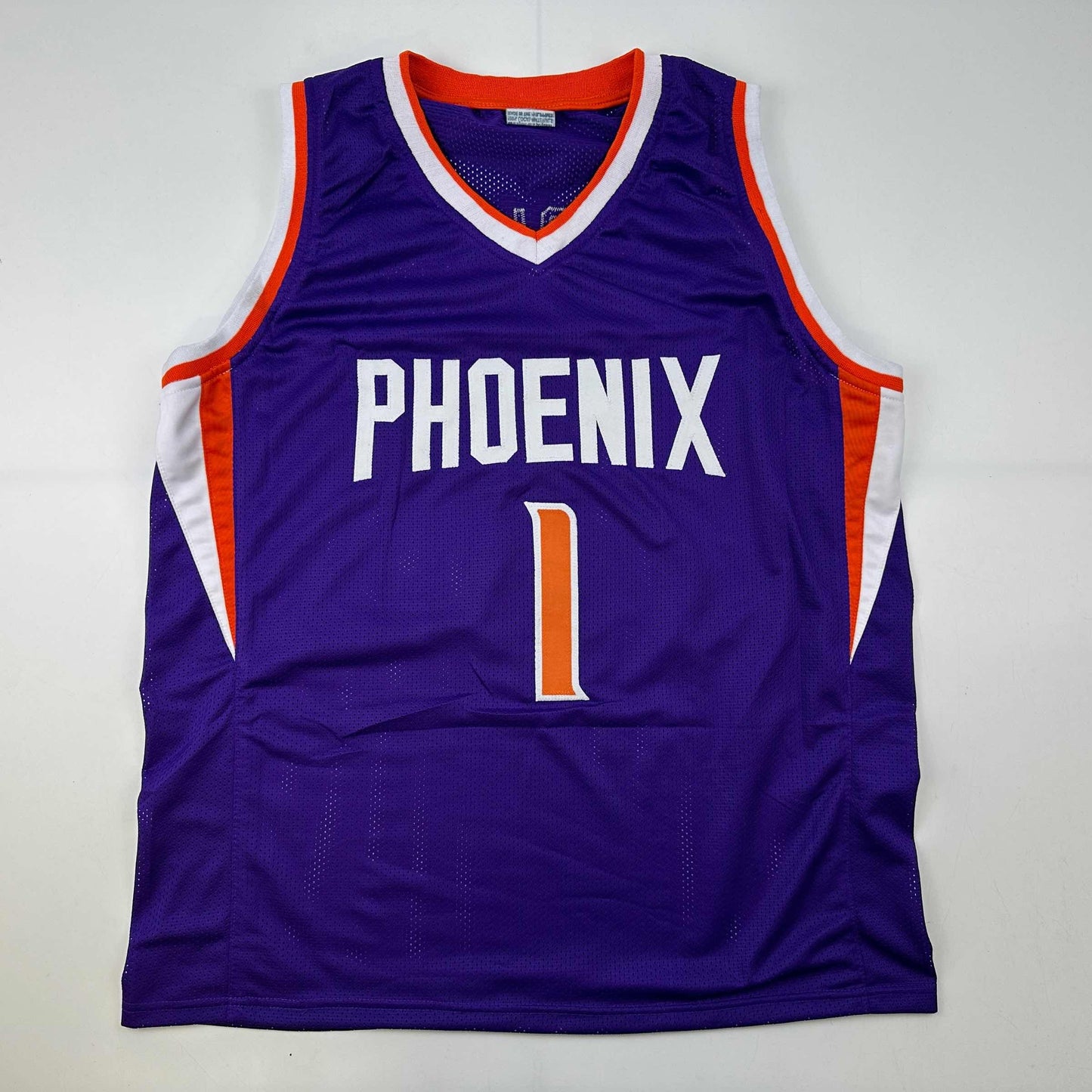 Facsimile Autographed Devin Booker Phoenix Purple Reprint Laser Auto Basketball Jersey Size Men's XL