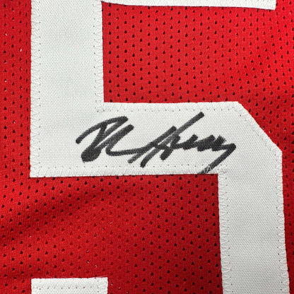 Autographed/Signed Robert Horry Houston Red Basketball Jersey Beckett BAS COA