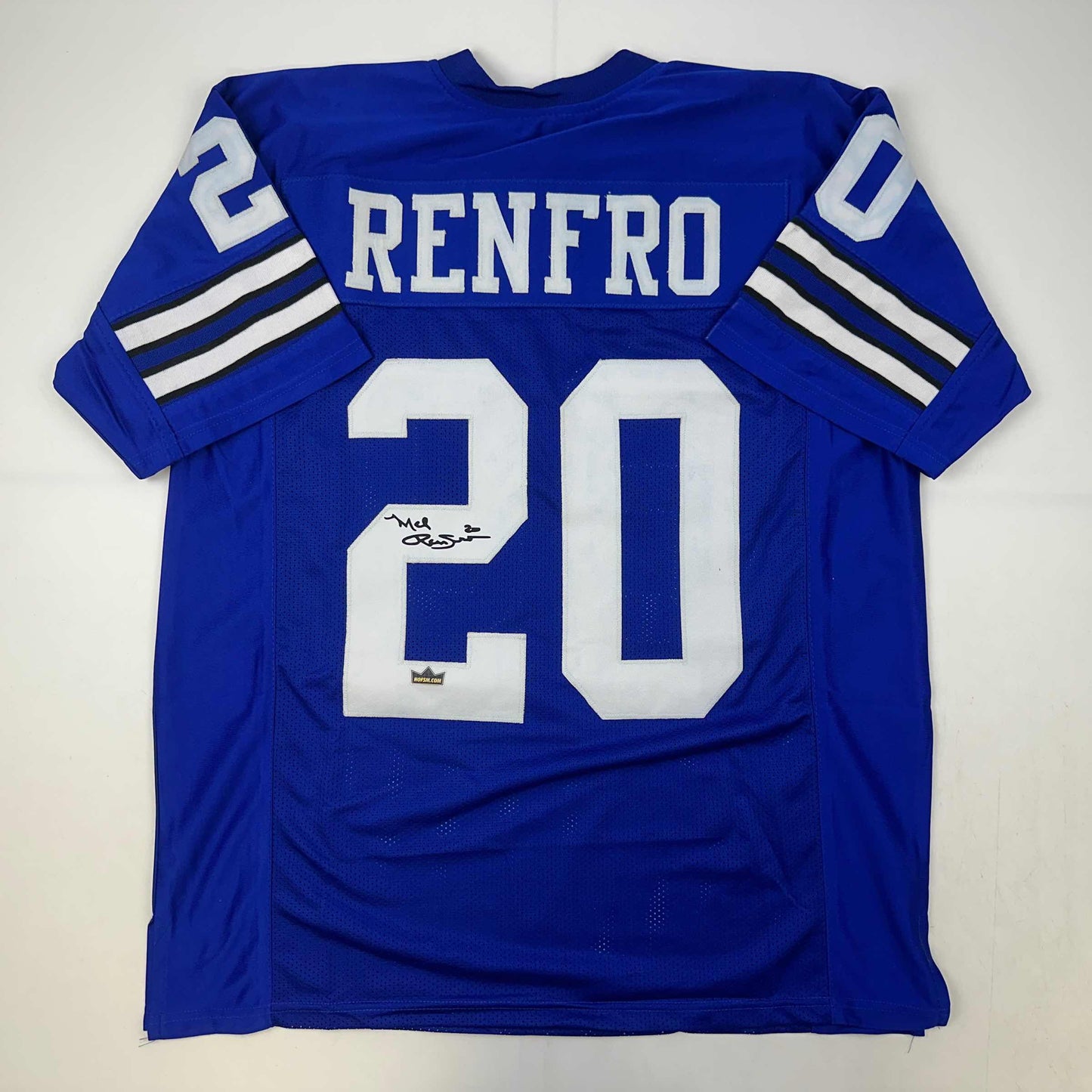 Facsimile Autographed Mel Renfro Dallas Blue Reprint Laser Auto Football Jersey Size Men's XL