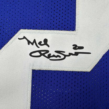 Framed Facsimile Autographed Mel Renfro 35x39 Dallas Blue Reprint Laser Auto Football Jersey