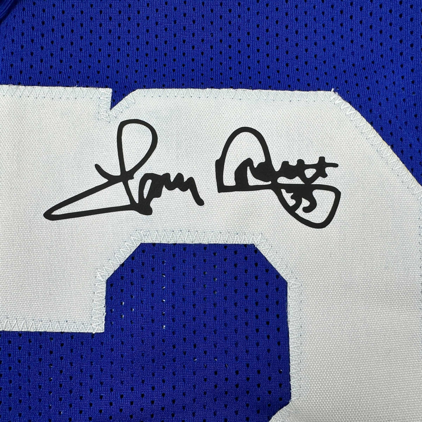 Framed Facsimile Autographed Tony Dorsett 35x39 Dallas Blue Reprint Laser Auto Football Jersey