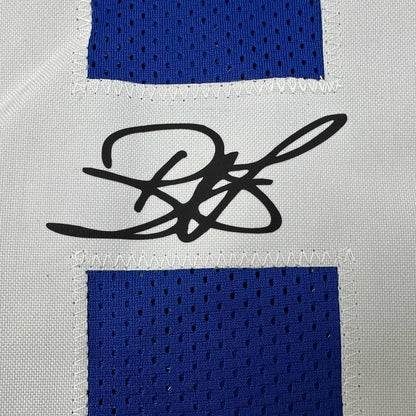 Framed Facsimile Autographed Reggie Wayne 35x39 Indianapolis Blue Reprint Laser Auto Football Jersey