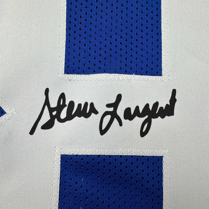 Facsimile Autographed Steve Largent Seattle Blue Reprint Laser Auto Football Jersey Size Men's XL