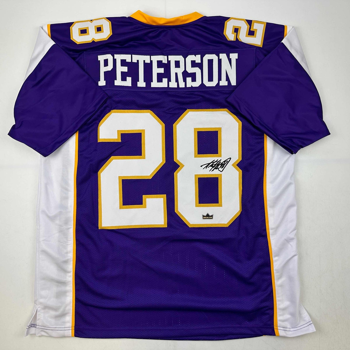 Facsimile Autographed Adrian Peterson Minnesota Purple Reprint Laser Auto Football Jersey Size Men's XL