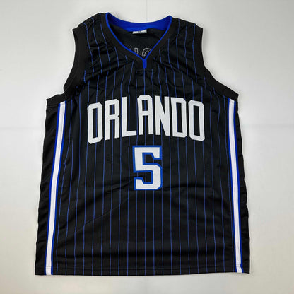 Facsimile Autographed Paolo Banchero Orlando Black Pinstripe Reprint Laser Auto Basketball Jersey Size Men's XL