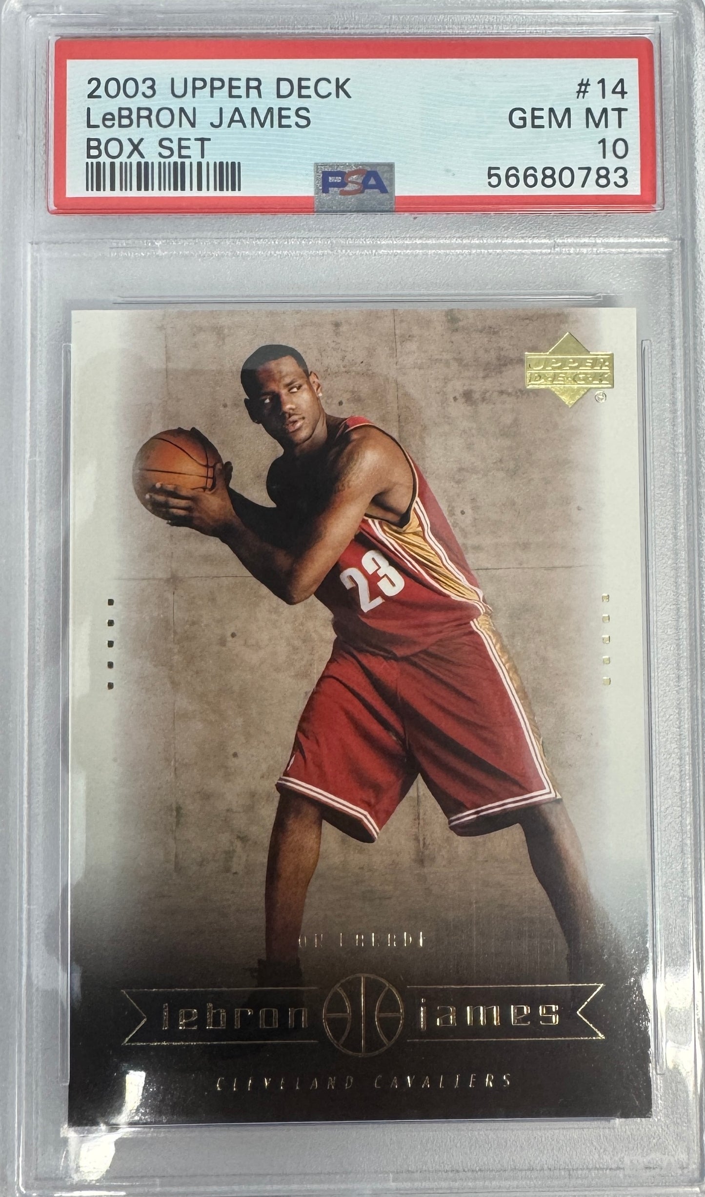 Graded 2003-04 Upper Deck LeBron James #14 Box Set Rookie RC Basketball Card PSA 10 Gem Mint