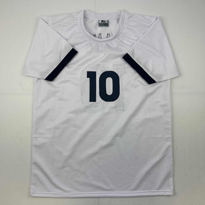 Facsimile Autographed Harry Kane Tottenham Hotspur FC White Reprint Laser Auto Soccer Jersey Size Men's XL