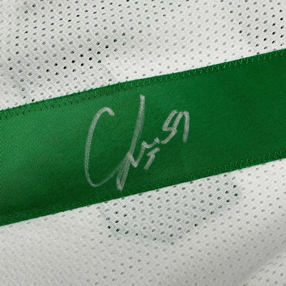 Autographed/Signed CJ C.J. Mosley New York White Football Jersey JSA COA