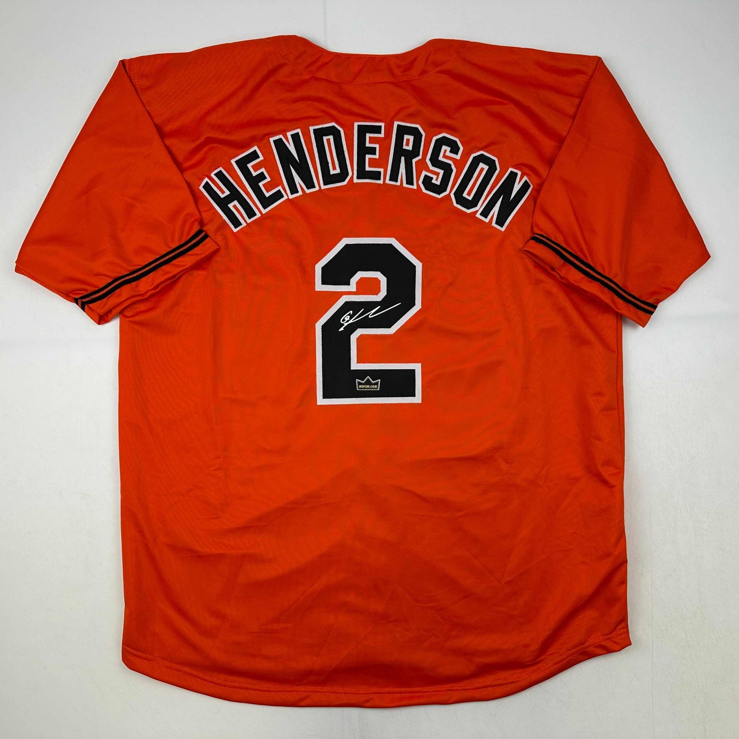Facsimile Autographed Gunnar Henderson Baltimore Orange Reprint Laser Auto Baseball Jersey Size Men's XL