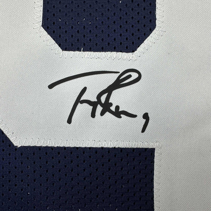 Facsimile Autographed Tony Romo Dallas Thanksgiving Day Reprint Laser Auto Football Jersey Size Men's XL