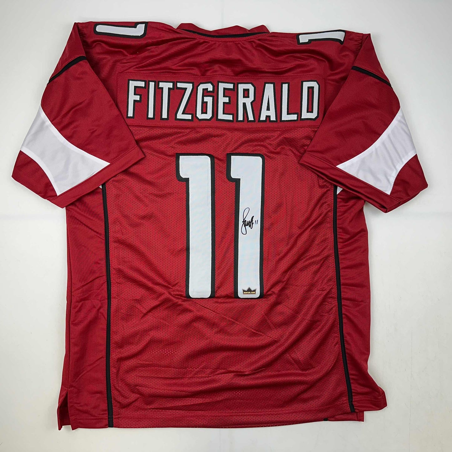Facsimile Autographed Larry Fitzgerald Arizona Red Reprint Laser Auto Football Jersey Size Men's XL