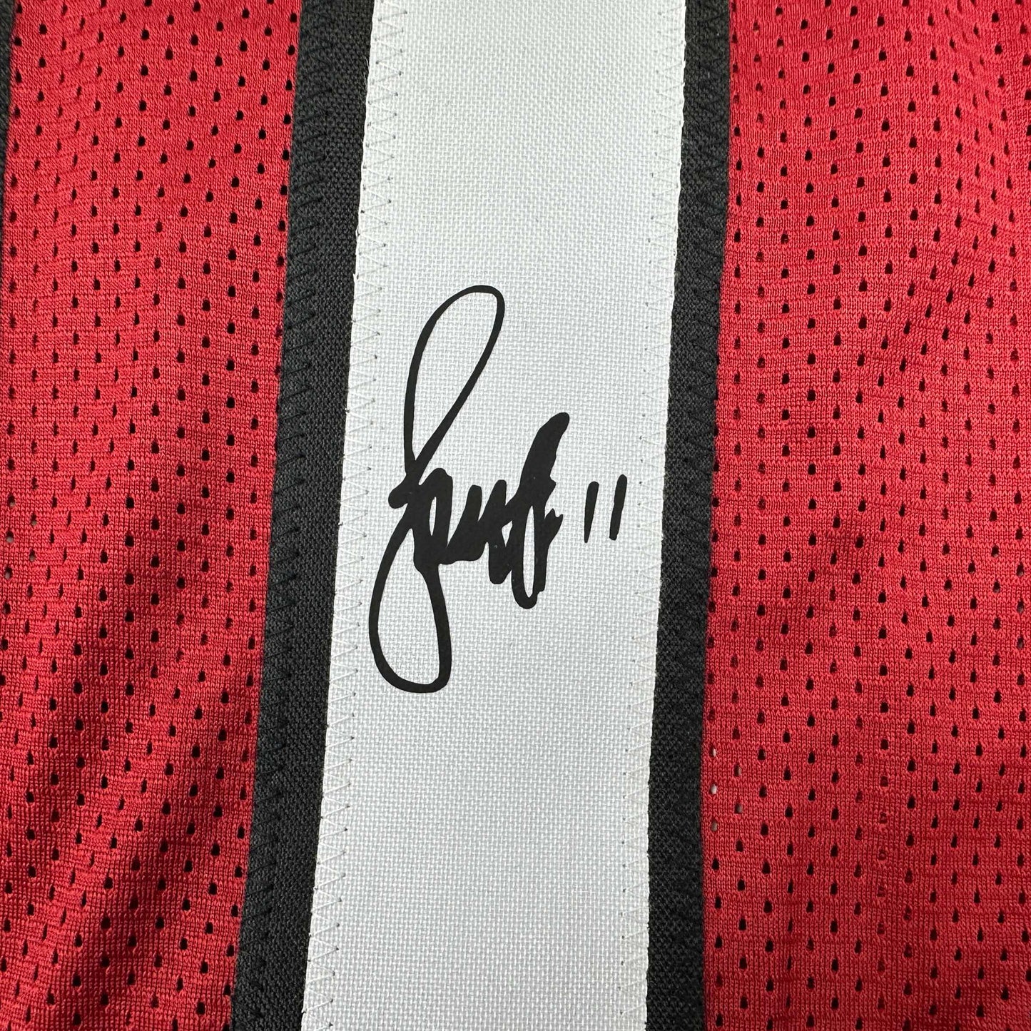 Facsimile Autographed Larry Fitzgerald Arizona Red Reprint Laser Auto Football Jersey Size Men's XL