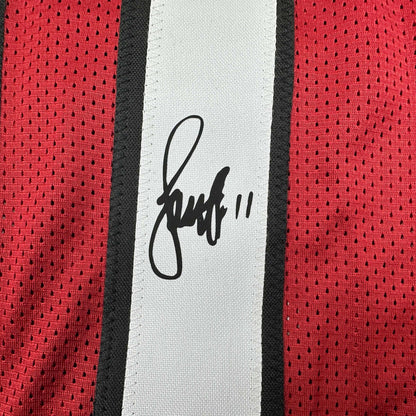 Facsimile Autographed Larry Fitzgerald Arizona Red Reprint Laser Auto Football Jersey Size Men's XL