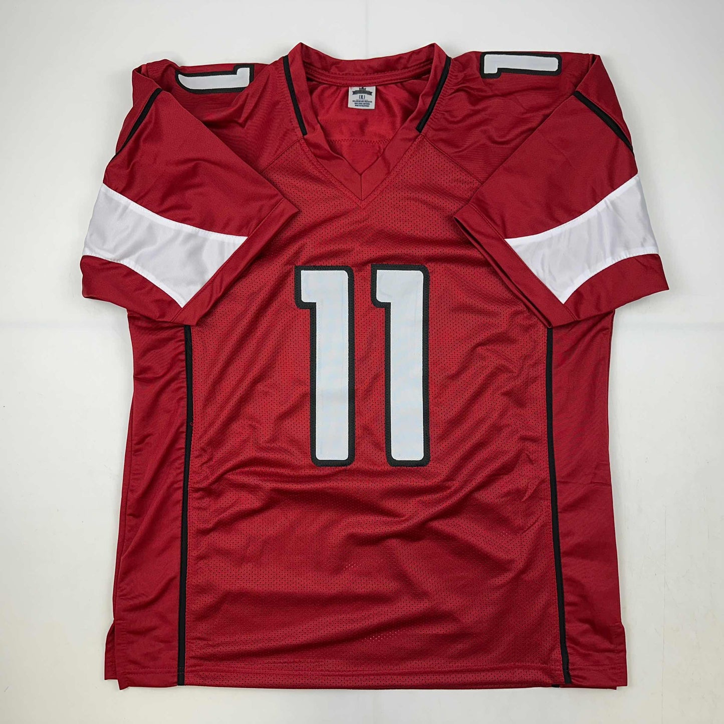 Facsimile Autographed Larry Fitzgerald Arizona Red Reprint Laser Auto Football Jersey Size Men's XL