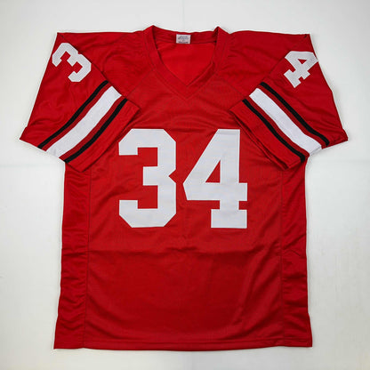 Facsimile Autographed Herschel Walker Georgia Red Reprint Laser Auto College Football Jersey Size Men's XL