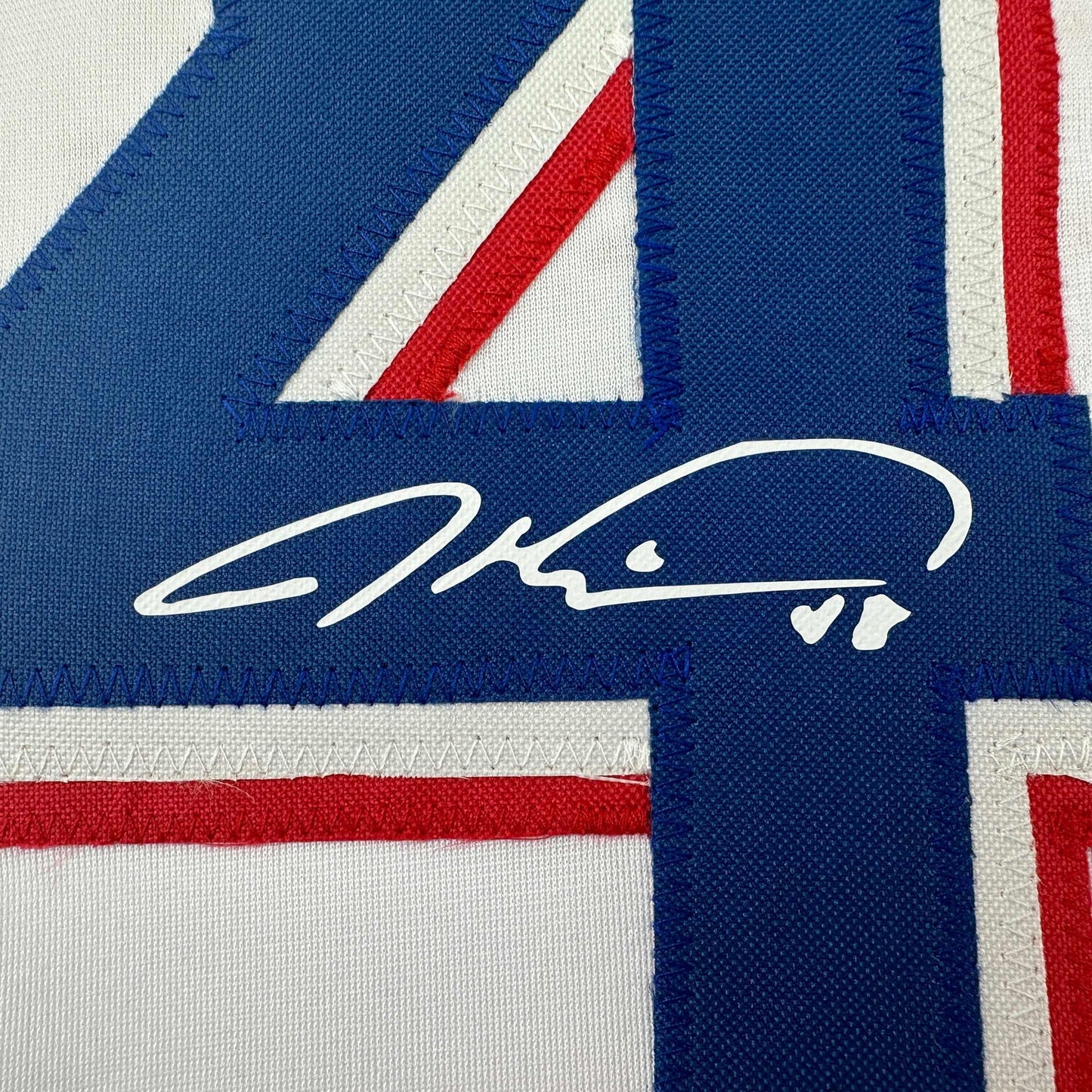 Facsimile Autographed Jacob DeGrom Texas White Reprint Laser Auto Baseball Jersey Size Men's XL