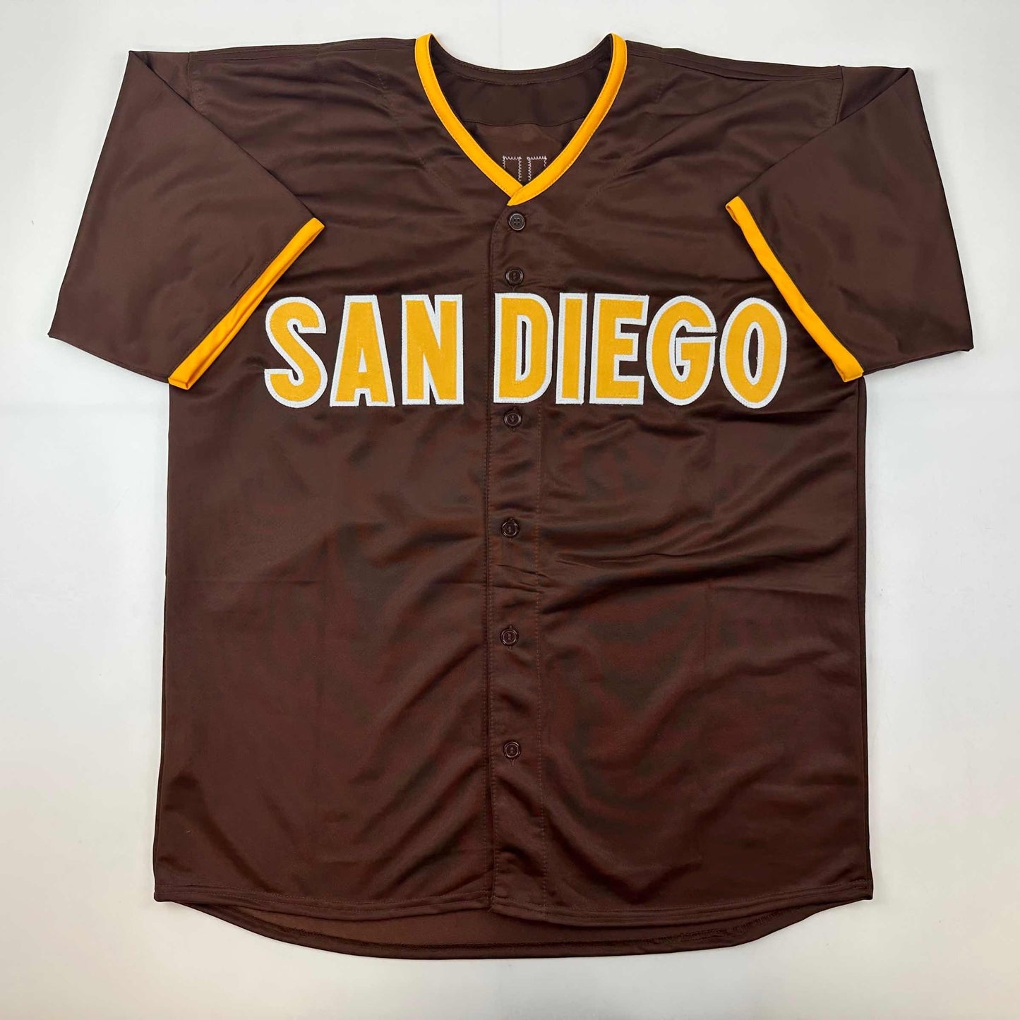 Facsimile Autographed Manny Machado San Diego Brown Reprint Laser Auto Baseball Jersey Size Men's XL
