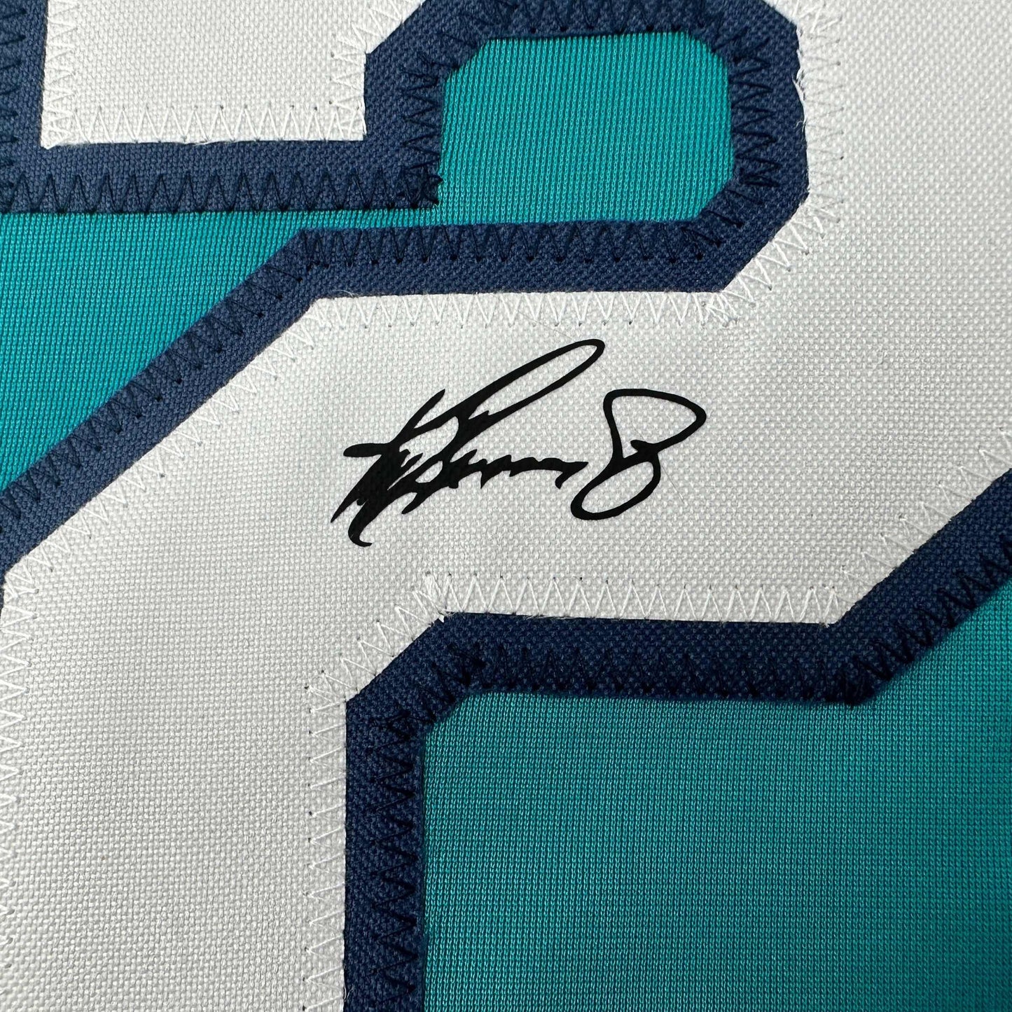 Facsimile Autographed Ken Griffey Jr. Seattle Teal Reprint Laser Auto Baseball Jersey Size Men's XL