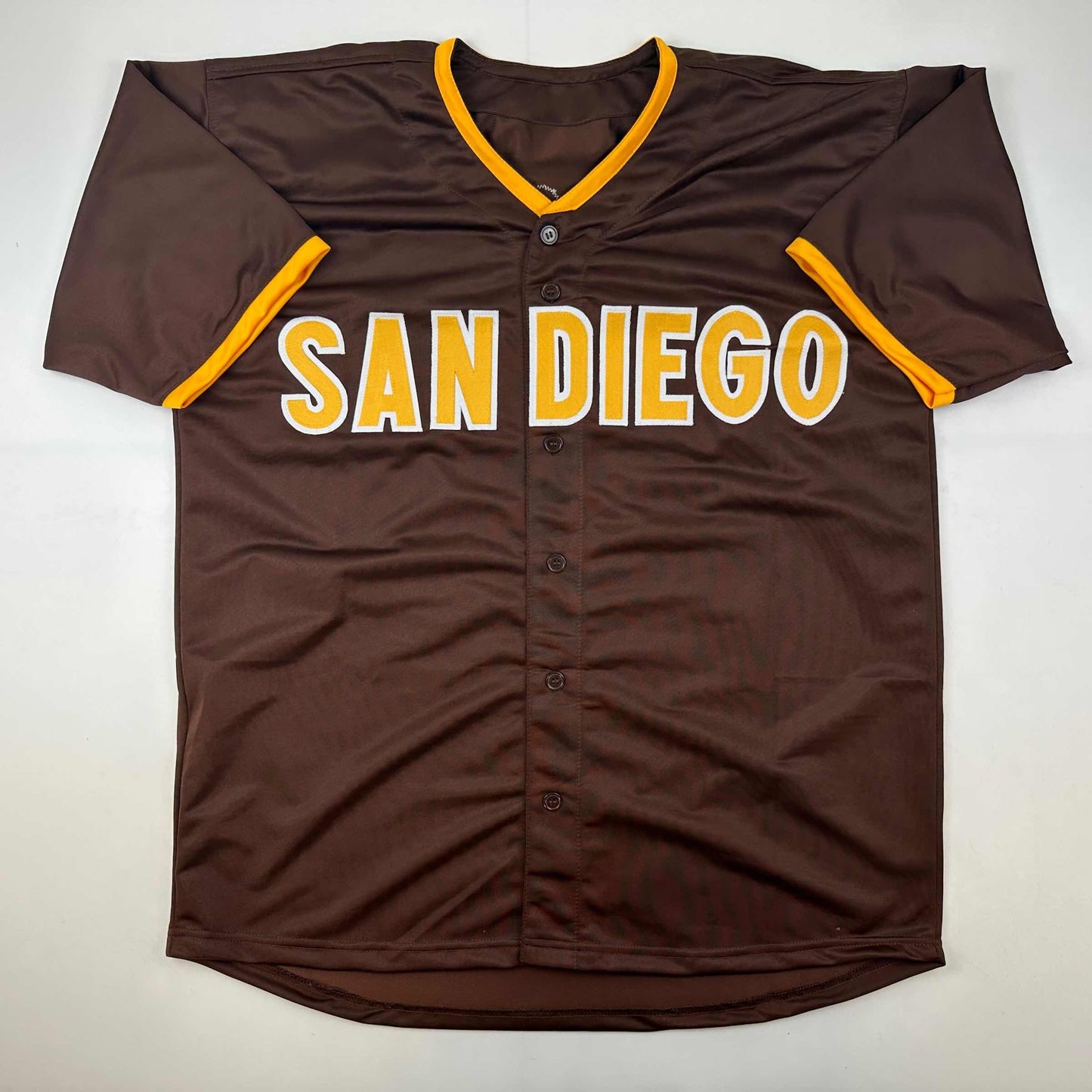 Facsimile Autographed Fernando Tatis Jr. San Diego Brown Reprint Laser Auto Baseball Jersey Size Men's XL