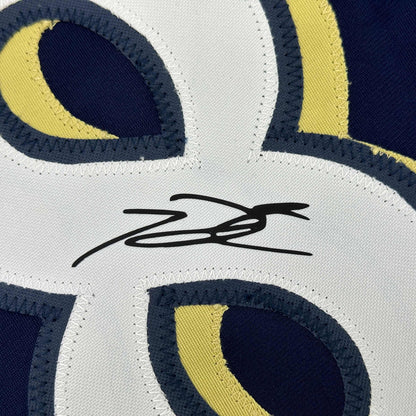 Facsimile Autographed Prince Fielder Milwaukee Blue Reprint Laser Auto Baseball Jersey Size Men's XL