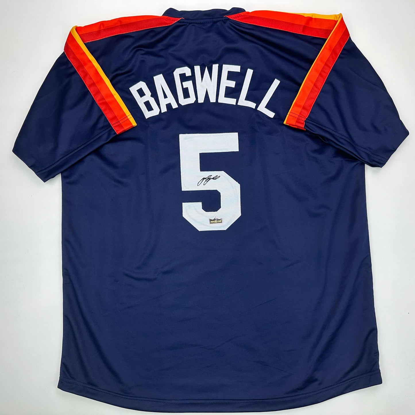 Facsimile Autographed Jeff Bagwell Houston Blue Reprint Laser Auto Baseball Jersey Size Men's XL
