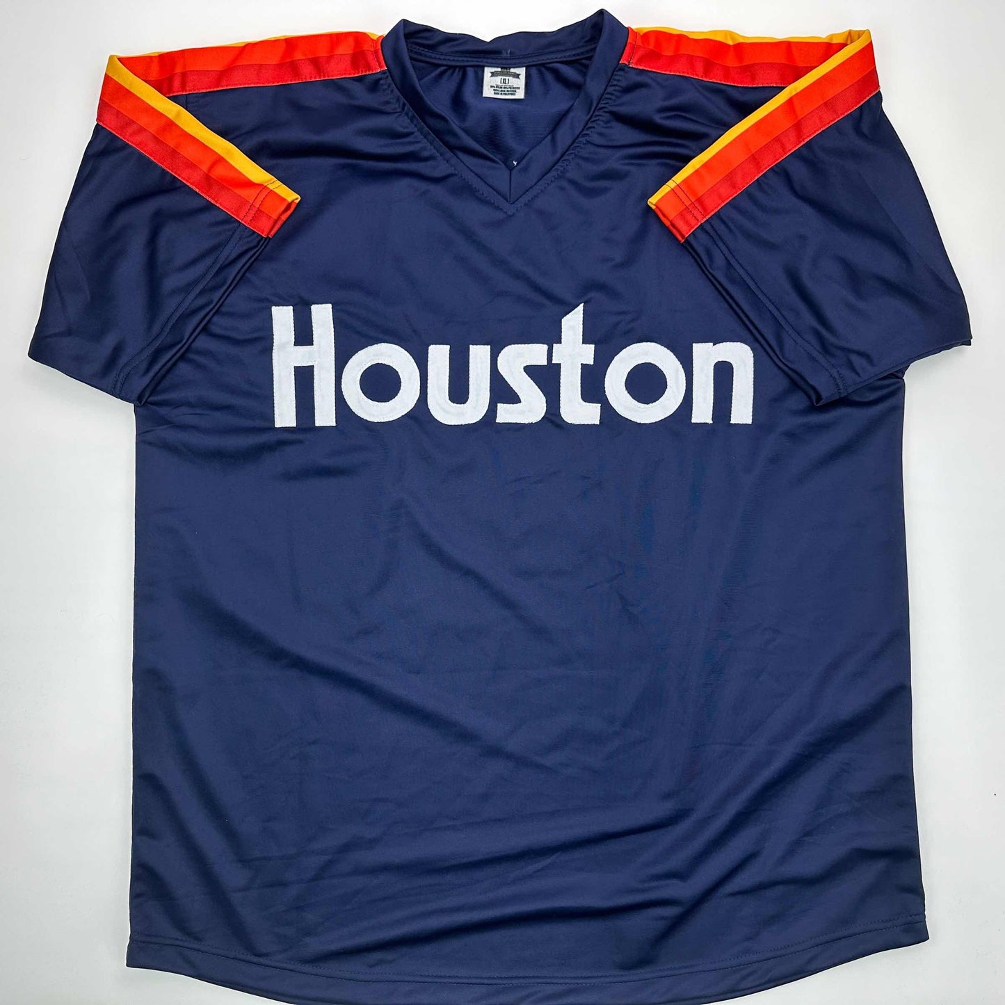 Facsimile Autographed Jeff Bagwell Houston Blue Reprint Laser Auto Baseball Jersey Size Men's XL