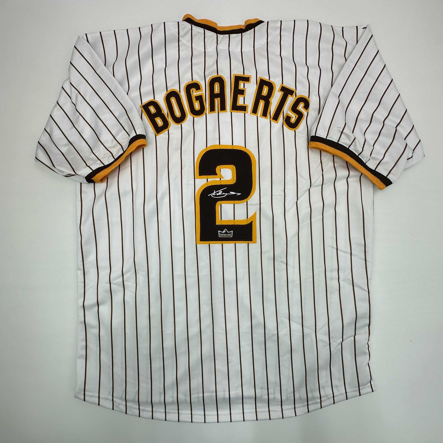 Facsimile Autographed Xander Bogaerts San Diego Pinstripe Reprint Laser Auto Baseball Jersey Size Men's XL