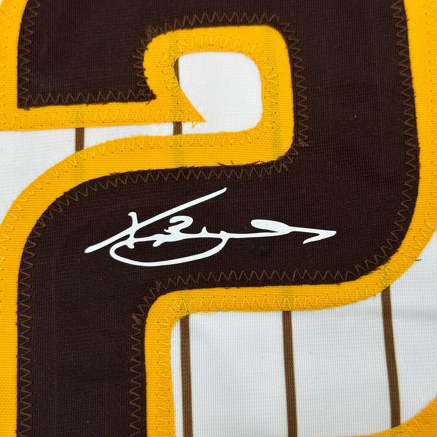 Facsimile Autographed Xander Bogaerts San Diego Pinstripe Reprint Laser Auto Baseball Jersey Size Men's XL
