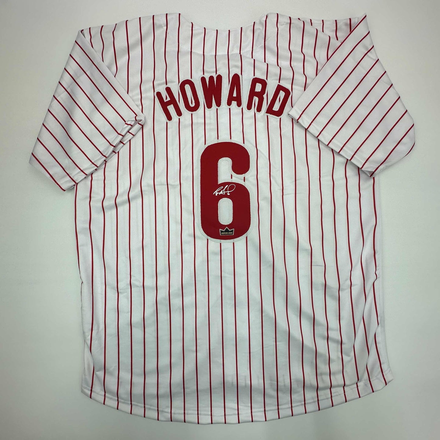 Facsimile Autographed Ryan Howard Philadelphia Pinstripe Reprint Laser Auto Baseball Jersey Size Men's XL