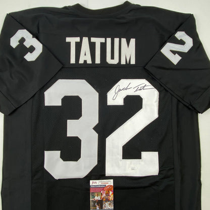 Autographed/Signed Jack Tatum Oakland Black Football Jersey JSA COA #2