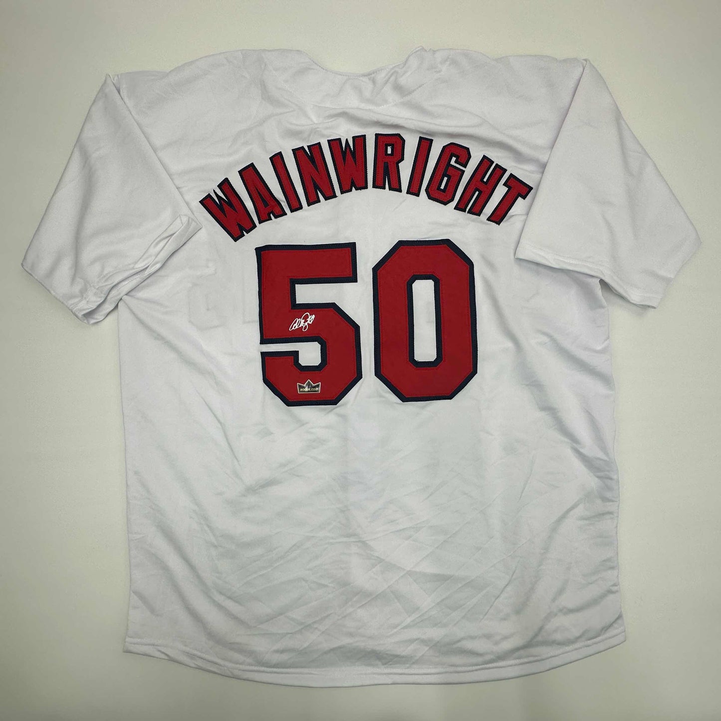 Facsimile Autographed Adam Wainwright St. Louis White Reprint Laser Auto Baseball Jersey Size Men's XL
