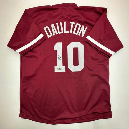 Facsimile Autographed Darren Daulton Philadelphia Maroon Reprint Laser Auto Baseball Jersey Size Men's XL