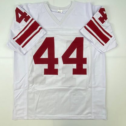 Autographed/Signed John David Crow 57 Heisman Texas A&M White College Football Jersey JSA COA