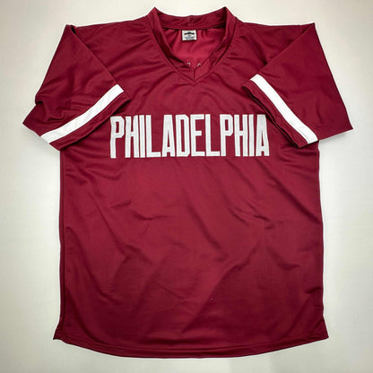 Facsimile Autographed Darren Daulton Philadelphia Maroon Reprint Laser Auto Baseball Jersey Size Men's XL