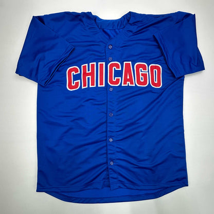 Facsimile Autographed Sammy Sosa Chicago Blue Reprint Laser Auto Baseball Jersey Size Men's XL