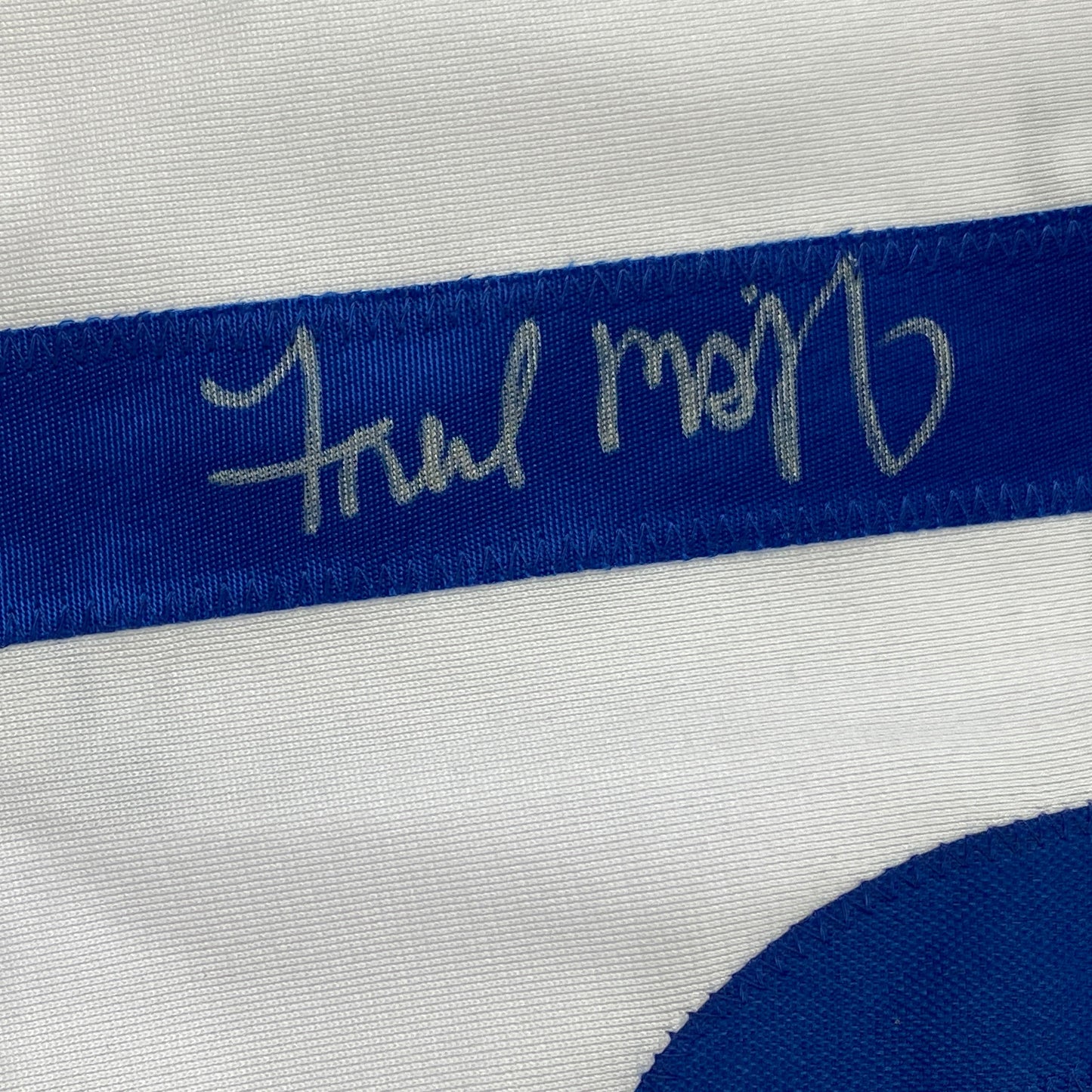 Autographed/Signed Fred McGriff Toronto White Baseball Jersey JSA COA