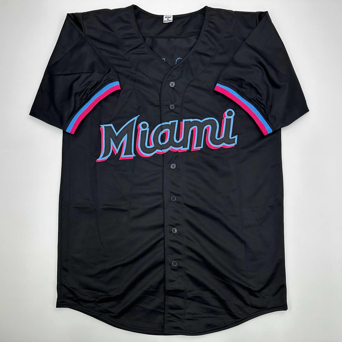 Facsimile Autographed Luis Arraez Miami Black Reprint Laser Auto Baseball Jersey Size Men's XL