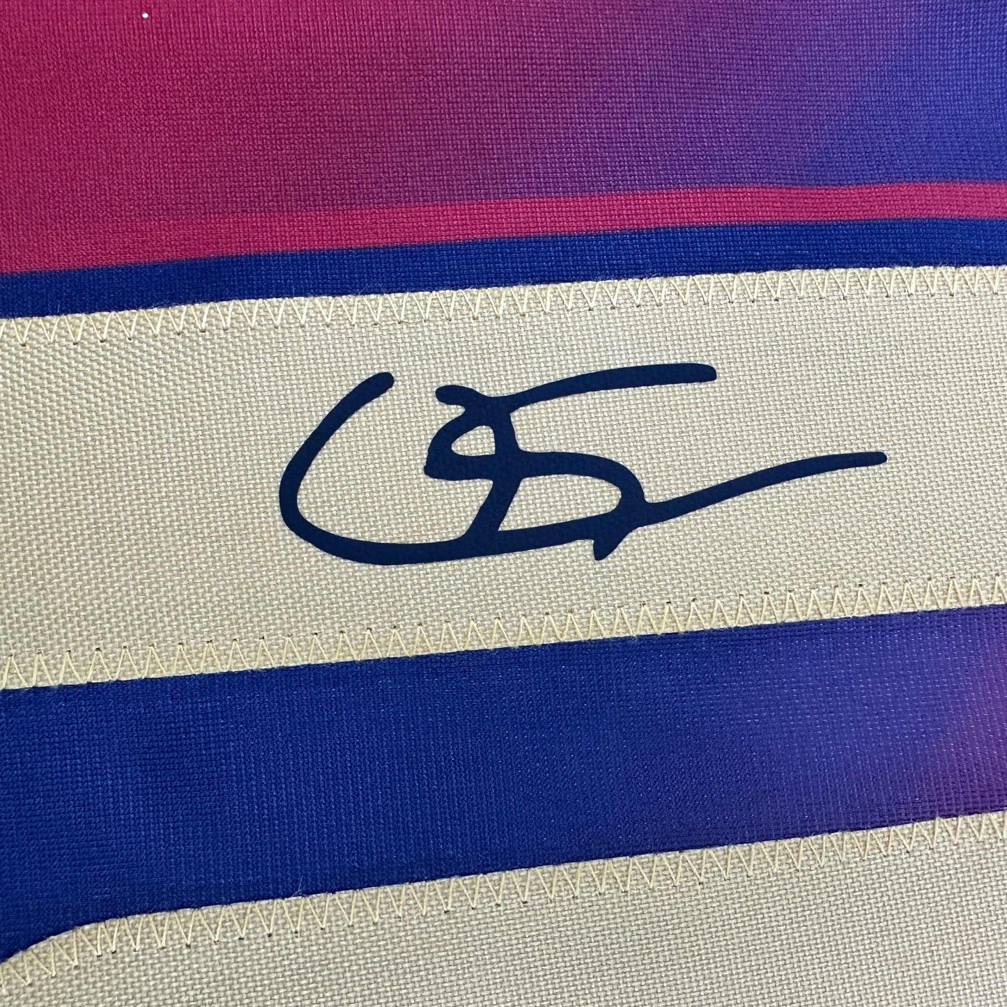 Facsimile Autographed Lamine Yamal #10 FC Barcelona Blue/Red Reprint Laser Auto Soccer Jersey Size Men's XL