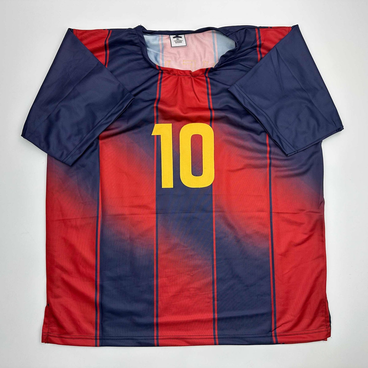 Facsimile Autographed Lamine Yamal #10 FC Barcelona Blue/Red Reprint Laser Auto Soccer Jersey Size Men's XL