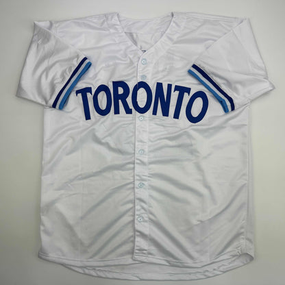 Facsimile Autographed Joe Carter Toronto Blue Reprint Laser Auto Baseball Jersey Size Men's XL