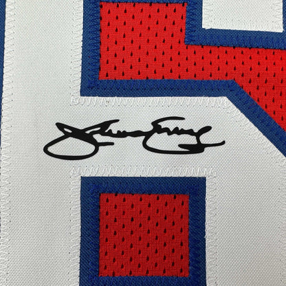 Facsimile Autographed Julius Dr. J Erving Philadelphia Red Reprint Laser Auto Basketball Jersey Size Men's XL