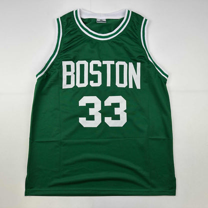 Facsimile Autographed Larry Bird Boston Green Reprint Laser Auto Basketball Jersey Size Men's XL