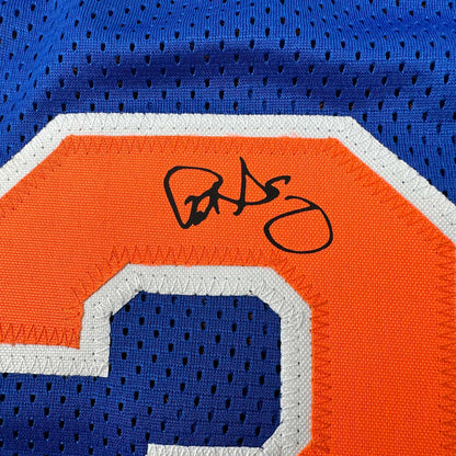 Facsimile Autographed Patrick Ewing New York Blue Reprint Laser Auto Basketball Jersey Size Men's XL