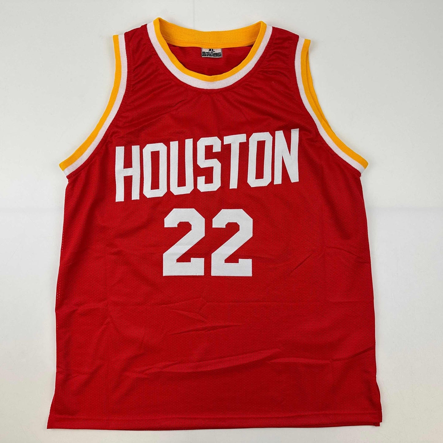 Facsimile Autographed Clyde Drexler Houston Red Reprint Laser Auto Basketball Jersey Size Men's XL