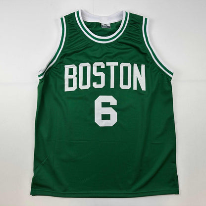 Facsimile Autographed Bill Russell Boston Green Reprint Laser Auto Basketball Jersey Size Men's XL